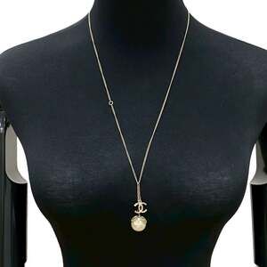 Chanel Cc Logo Pendant Necklace Metal #222166C12B